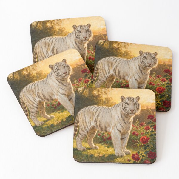 Item preview, White Tiger in the Roses II designed and sold by silvercalico.