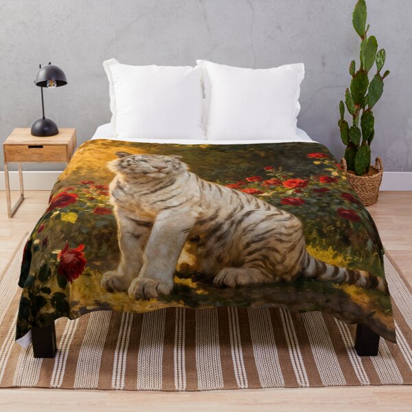 Item preview, White Tiger in the Roses III designed and sold by silvercalico.