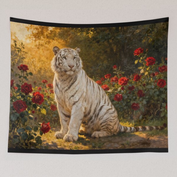 Item preview, White Tiger in the Roses III designed and sold by silvercalico.