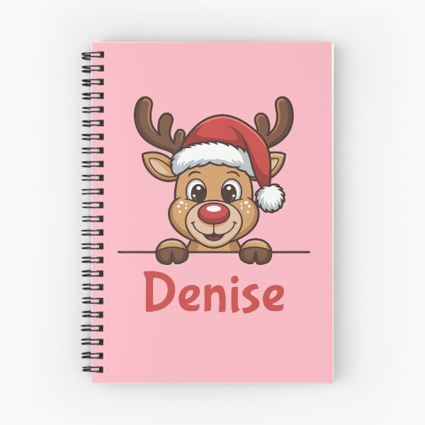 Item preview, Denise Cute Christmas Reindeer Graphic with Santa Hat | Personalized Holiday Gift Idea designed and sold by 89BLACK.