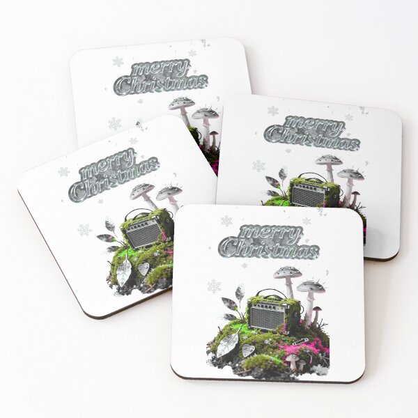 Item preview, Punk Rock Christmas Sticker | Eco Punk Holiday Decal | Alternative Merry Christmas | Mossy Amplifier | Snowy Mushroom Scene designed and sold by meetart15.