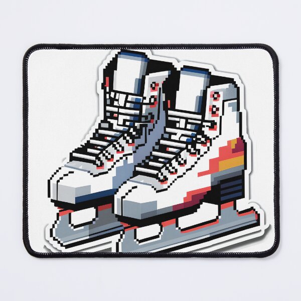 Item preview, Cute Pixel Winter Ice Skates with Silver Blades designed and sold by BankMano.