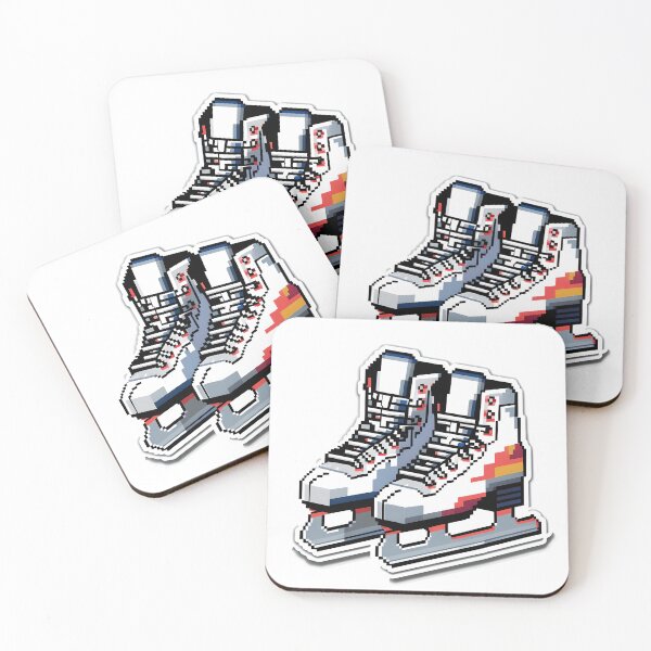 Item preview, Cute Pixel Winter Ice Skates with Silver Blades designed and sold by BankMano.