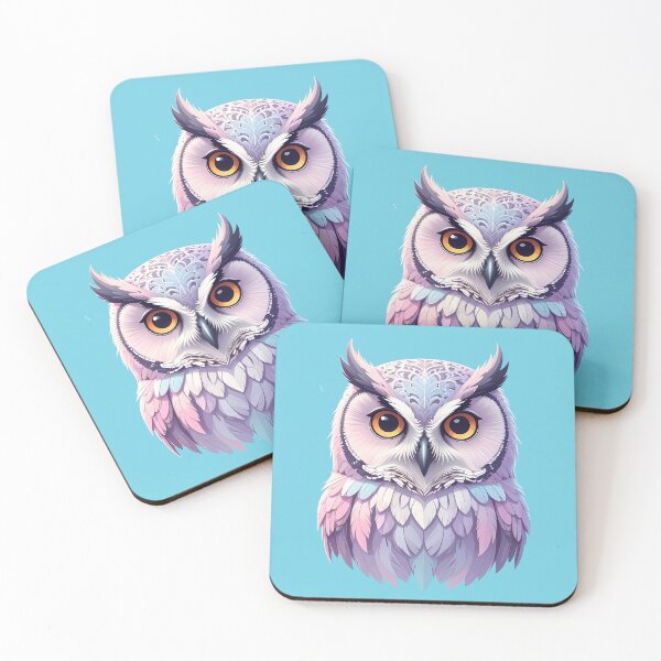 Item preview, Kawaii Pastel Owl Cute Aesthetic Pink Blue Feathers Chibi Animal Design designed and sold by AOG-DESIGNS.