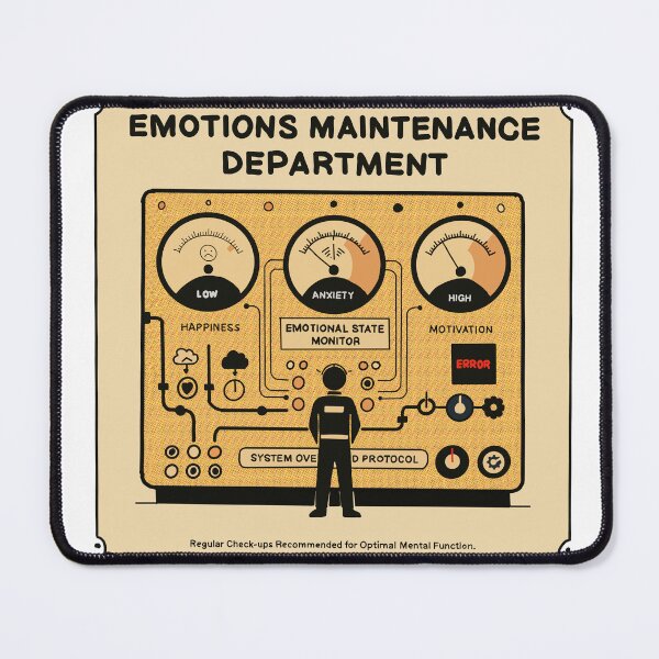 Item preview, Emotions Maintenance Department – Retro Comic Mental Health Humor t-shirt designed and sold by Popstudio85.