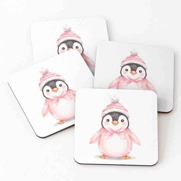 Item preview, Pink Penguin Winter Hat with Bow – Cute Coquette Christmas Design | Soft Girl Era Holiday Gift Idea designed and sold by DivinePassion.