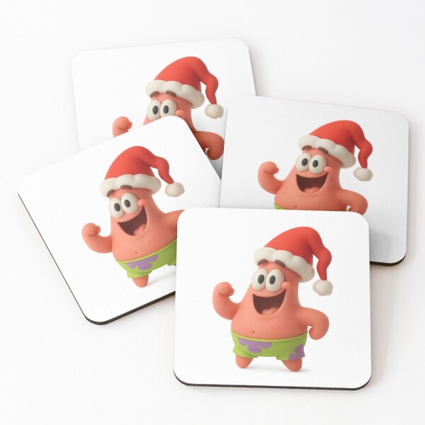 Item preview, SpongeBob - Patrick Star wearing a Santa hat designed and sold by DibujandoPorfa.