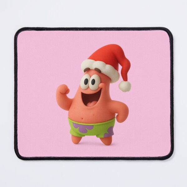 Item preview, SpongeBob - Patrick Star wearing a Santa hat designed and sold by DibujandoPorfa.