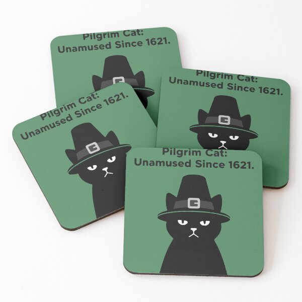 Item preview, Unamused Pilgrim Cat | Funny Thanksgiving designed and sold by SillyPawsStudio.