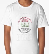 Iraq Its In My Dna Gift For Iraqi From Iraq - DNA Strand and Thumbprint With Iraq Flag Long T-Shirt