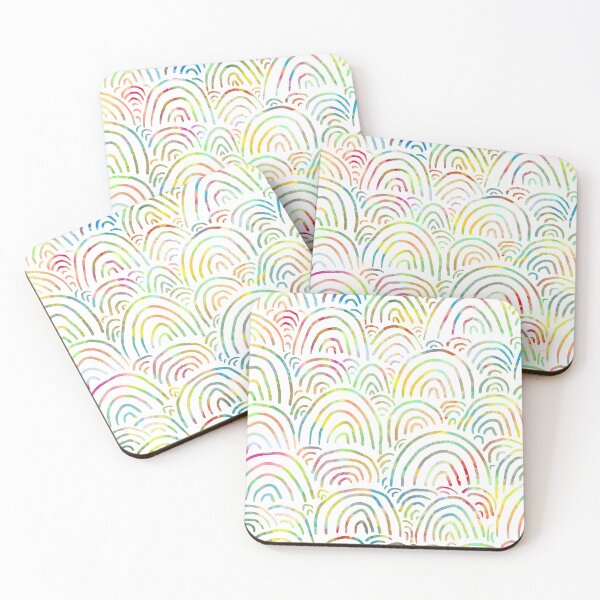 Item preview, Happy Hippie Rainbow Multi on white designed and sold by Colour Angel by KV.