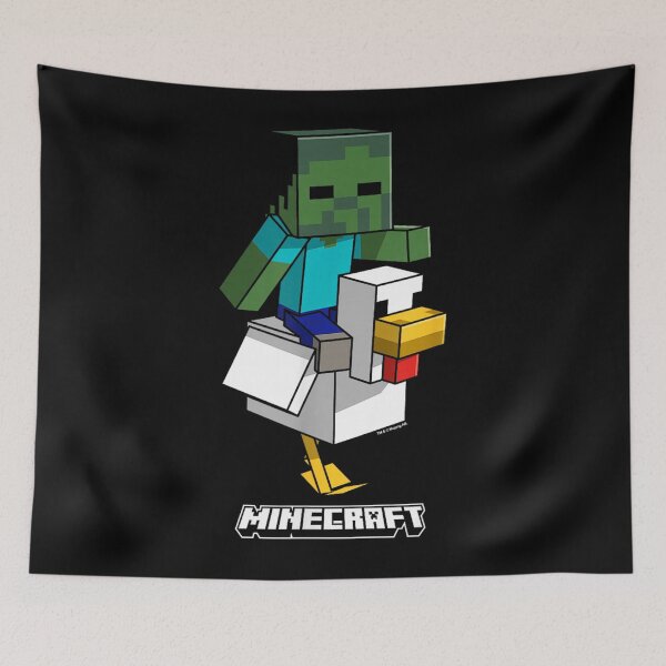 Item preview, Minecraft Blocky Rider – Funny Cube Character on Chicken Art designed and sold by AmareAlfr.