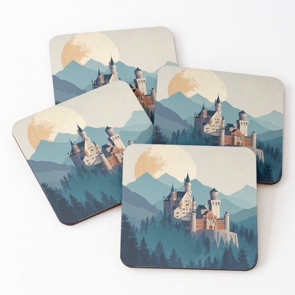 Item preview, Moonrise Over the Bavarian Castle designed and sold by ArgentoArt.