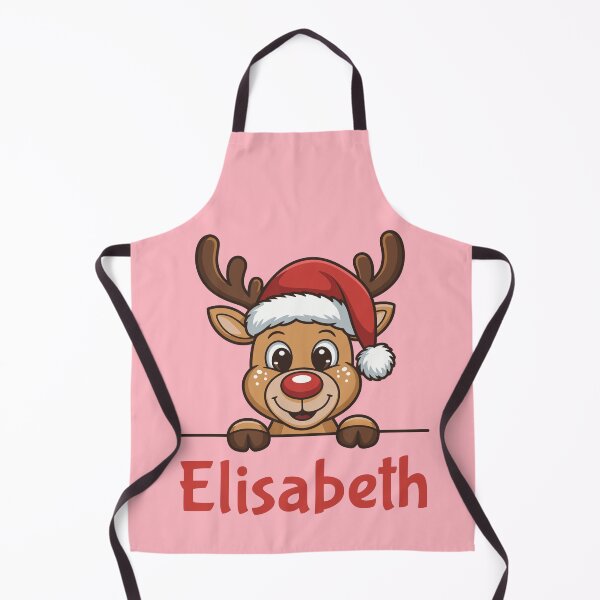 Artikelvorschau, Elisabeth – Niedliche Weihnachtsrentier-Grafik mit Weihnachtsmannmütze | Personalisierte Geschenkidee für Weihnachten entworfen und verkauft von 89BLACK.