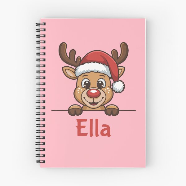 Item preview, Ella Cute Christmas Reindeer Graphic with Santa Hat | Personalized Holiday Gift Idea designed and sold by 89BLACK.