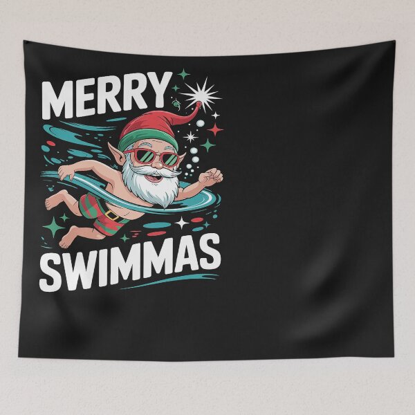 Item preview, Swimming Gnome, Merry Swimmas, Swimmer Christmas designed and sold by Eskomeranola.