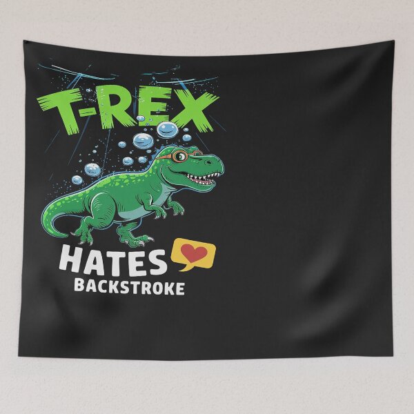 Item preview, T.Rex Hates Backstroke Funny Swimming D.inosaur designed and sold by Eskomeranola.