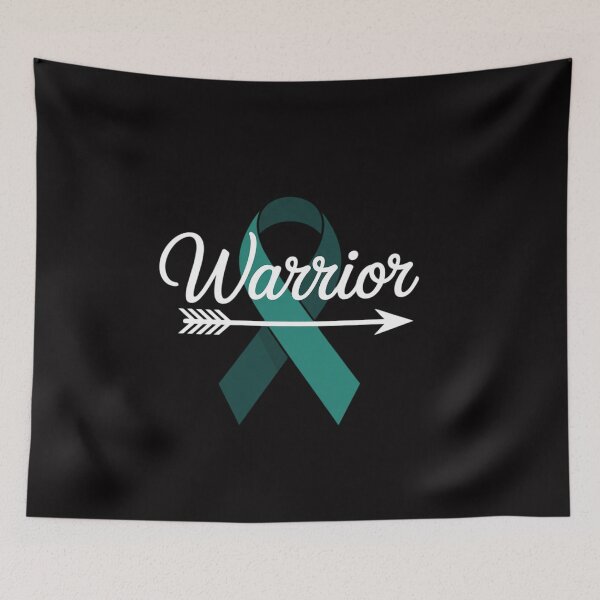 Item preview, Womens Ovarian Cancer Awareness Month Woman Teal Ribbon Warrior designed and sold by ConceptThena.