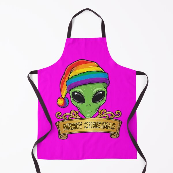 Item preview, Christmas Alien with Santa Claus rainbow hat designed and sold by RATIO CREATIVA.