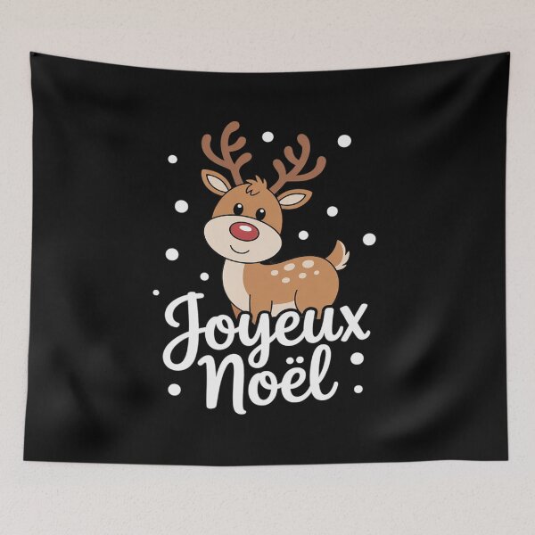 Item preview, Joyeux Noel Merry Christmas With Fluffy Rudolph Reindeer designed and sold by marcusry.