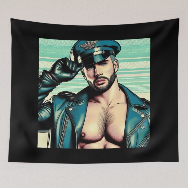 Item preview, Gay Russian Biker Daddy Pop Color Pride Graphic Design designed and sold by ItsAKinkThing.