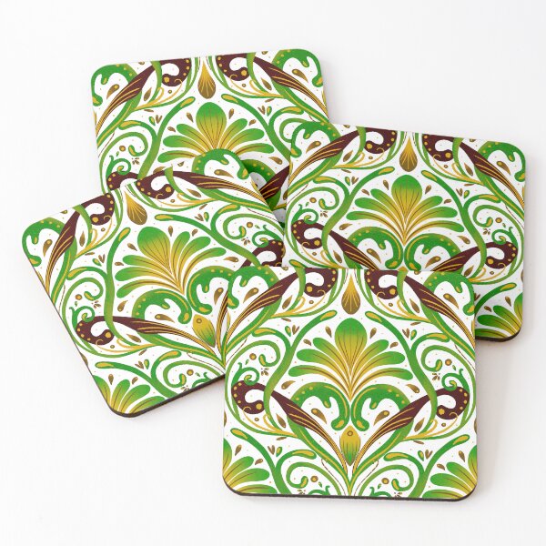 Item preview, Green Art Nouveau Damask designed and sold by Home Cyn Home.
