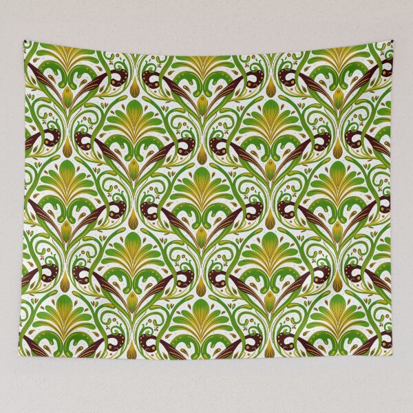 Item preview, Green Art Nouveau Damask designed and sold by Home Cyn Home.