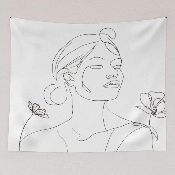 Item preview, Portrait Line Art Lady Minimalist designed and sold by shaang.