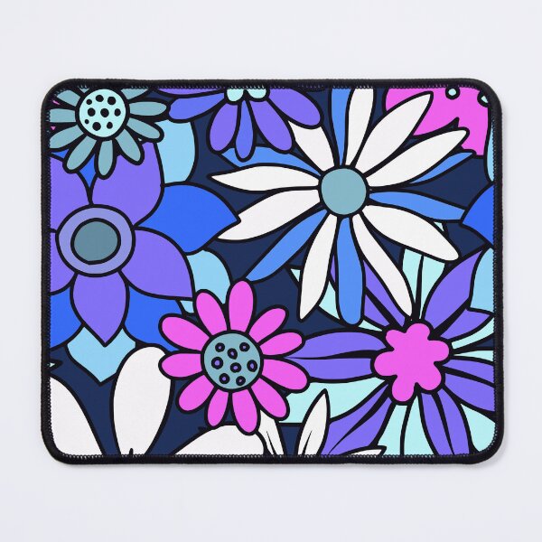 Item preview, Retro Blue, Lilac, And Pink Floral Art Designs designed and sold by DEC02.