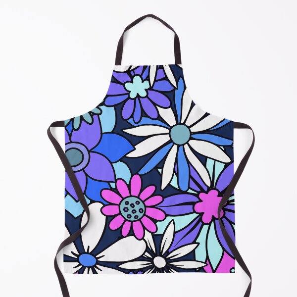 Artikelvorschau, Retro-Blumenmuster in Blau, Lila und Rosa entworfen und verkauft von DEC02.