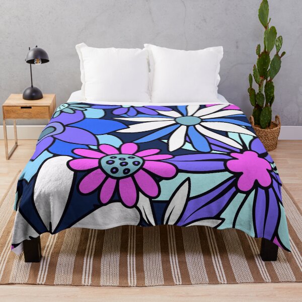 Item preview, Retro Blue, Lilac, And Pink Floral Art Designs designed and sold by DEC02.