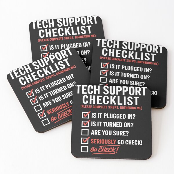 Item preview, Tech Support Checklist - Funny Sysadmin Helpdesk Humor designed and sold by Bstilablhot.