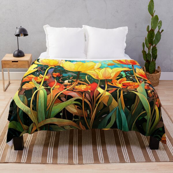Item preview, Fantasy Floral Garden With Yellow And Red Flowers designed and sold by DEC02.