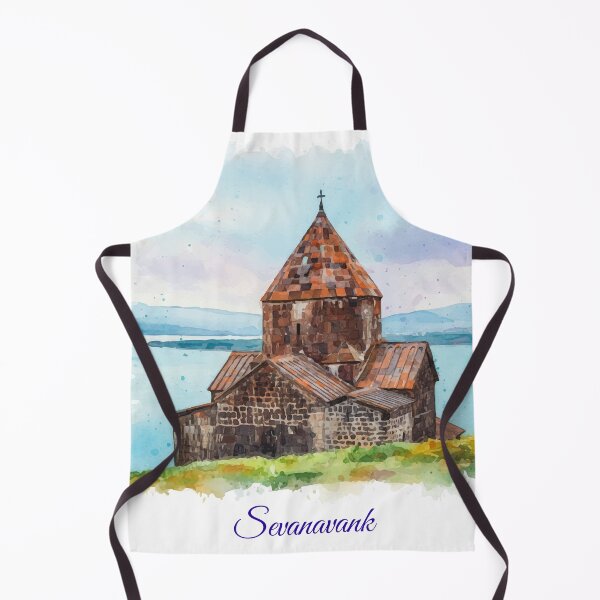 Item preview, Sevanavank Monastery Watercolor Lake Sevan Armenia Art Print designed and sold by NareArt.