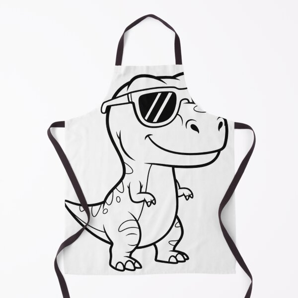 Item preview, Black and White Line Art of a Cool Cartoon T-Rex Dinosaur Wearing Sunglasses designed and sold by vqriadhit.