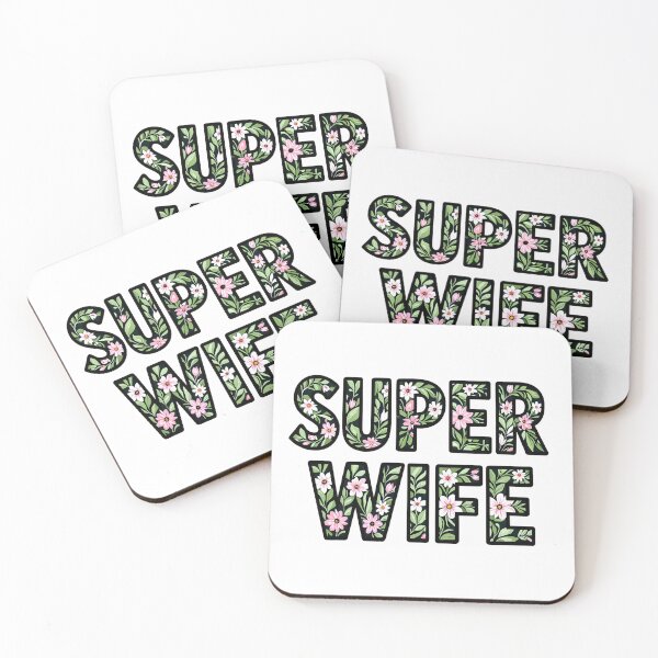 Item preview, super wife 2 typographic colorful text design designed and sold by SmashingDeals.