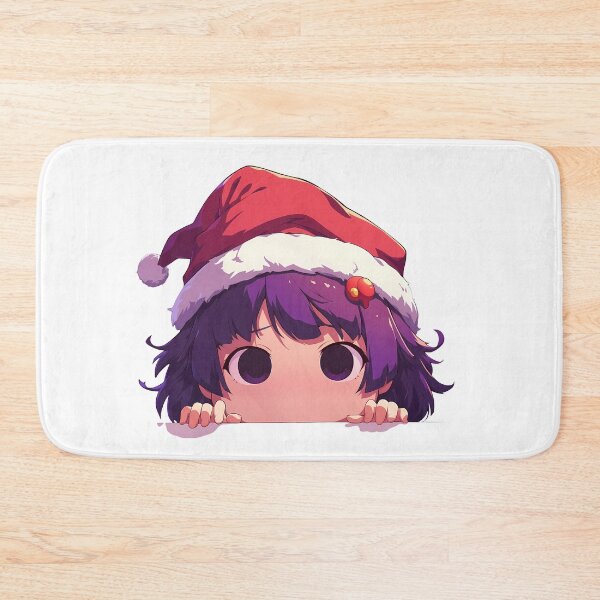 Item preview, Hitagi Senjougahara Bakemonogatari Anime Girl Waifu Chibi Kawaii Christmas Peeker Cute Holiday designed and sold by thedarvills.