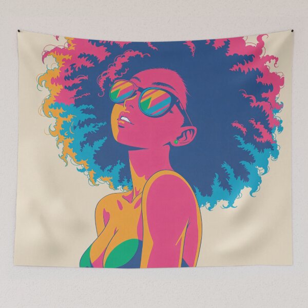 Item preview, Neon Afro Vibes – Retro Pop Art Girl designed and sold by KiraChie.