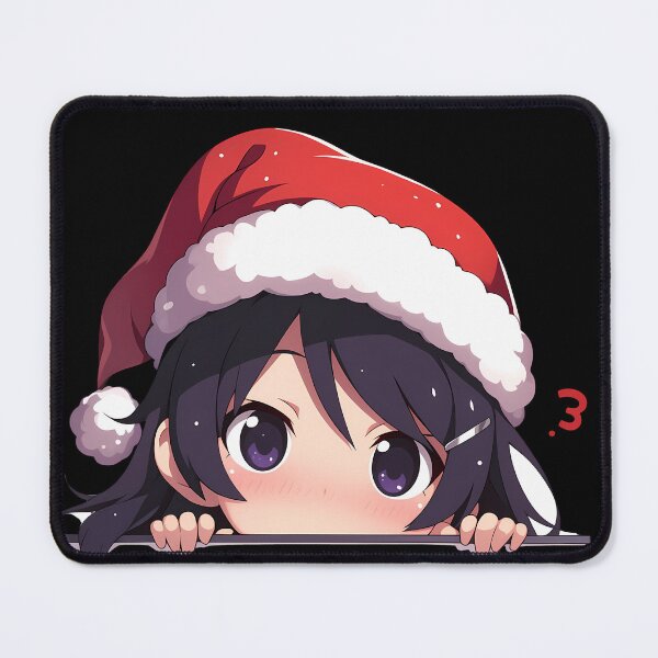 Item preview, Tsubasa Hanekawa Bakemonogatari Anime Girl Waifu Chibi Kawaii Christmas Peeker Holiday Cute designed and sold by thedarvills.