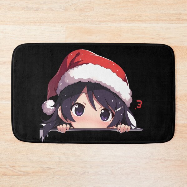 Item preview, Tsubasa Hanekawa Bakemonogatari Anime Girl Waifu Chibi Kawaii Christmas Peeker Holiday Cute designed and sold by thedarvills.