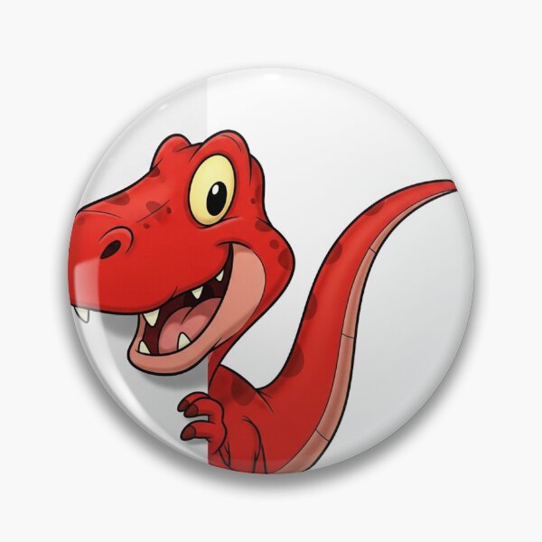 Item preview, Cartoon Red Dinosaur Peeking and Smiling from Behind designed and sold by vqriadhit.