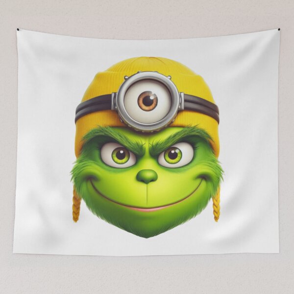 Item preview, Grinch Cosplay Mashup – Cute Green Character in Yellow Beanie Art designed and sold by Wendy Darion.