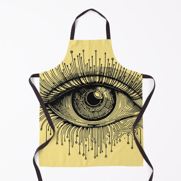 Item preview, Mystical All-Seeing Eye – Line-Art Design on Soft Yellow for XXL Mousepad designed and sold by rolfzogg.