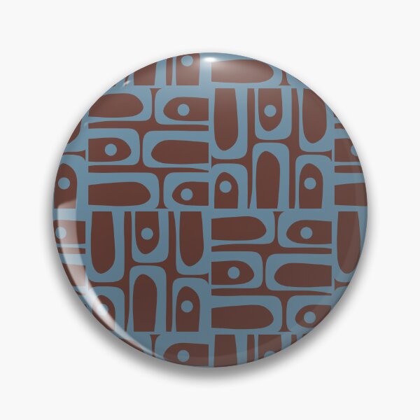 Item preview, Mid Century Modern Piquet Abstract Geometric Multi Pattern Brown and Blue designed and sold by kierkegaard.