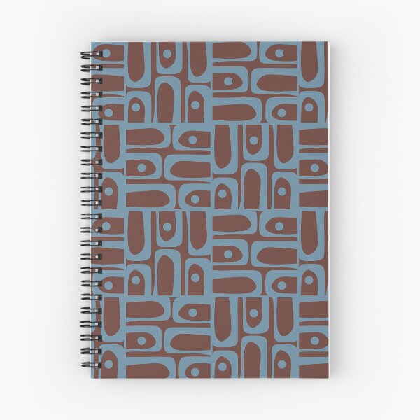 Item preview, Mid Century Modern Piquet Abstract Geometric Multi Pattern Brown and Blue designed and sold by kierkegaard.