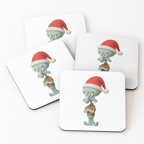 Item preview, SpongeBob copy - Squidward wearing a Santa hat designed and sold by DibujandoPorfa.