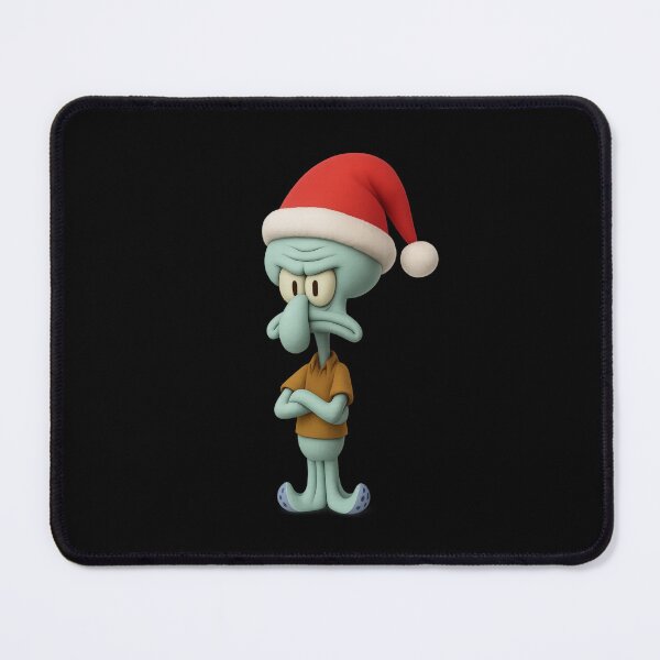 Item preview, SpongeBob copy - Squidward wearing a Santa hat designed and sold by DibujandoPorfa.