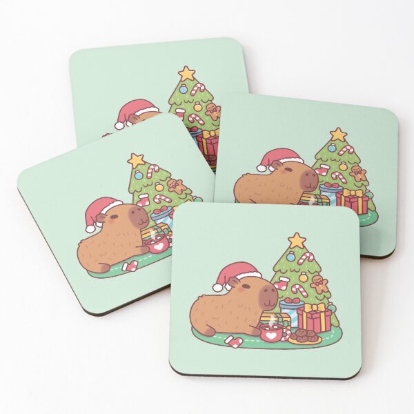 Item preview, Cute Capybara Chilling Near Christmas Tree designed and sold by rustydoodle.