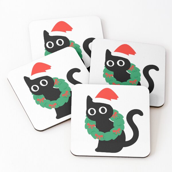 Item preview, Black Cat Christmas Wreath Holiday  designed and sold by MyVioletSkies.
