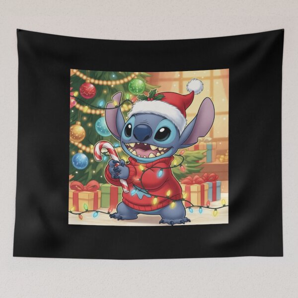 Item preview, Stitch Christmas Candy Cane Cute Holiday Lights Art designed and sold by Emilia Maurice.